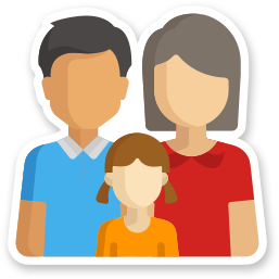 Parents and a daughter icon